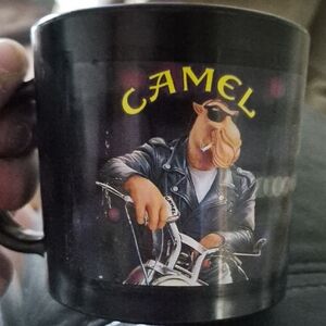 Camel Black Mug with Biker Design